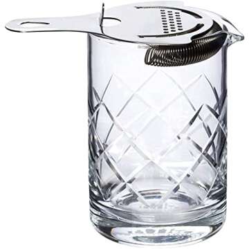 Diamond Cut Mixing Glass 10pc Bars Set, Gold Bundle