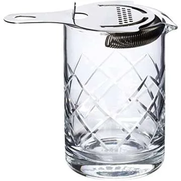 Diamond Cut Mixing Glass 10pc Bars Set, Gold Bundle