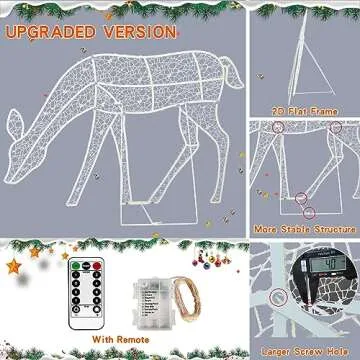 Light Up Christmas Reindeer Decorations for Outdoor Display