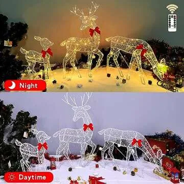 Light Up Christmas Reindeer Decorations for Outdoor Display