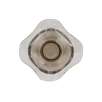 Vietri Hibiscus Glass Gray Bud Vase, 5.5" H, 12 oz Glass Flower Vase, Living Room Decor Glass Vase