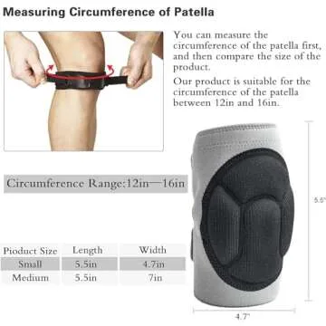 JYSW Gardening Knee Pads, Knee Protectors Home Protective Cushion with Lightweight EVA Foam Cushion, Soft Inner Liner, Easy Fit with Adjustable Straps for Cleaning Work Scrubbing Floors Pruning (M)