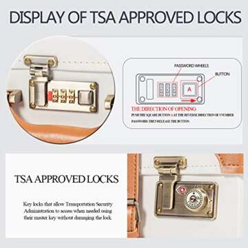 COTRUNKAGE Minimalist 2 Piece Vintage Luggage Sets Travel Carry On Suitcase for Women with Spinner Wheels, Pearl White