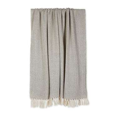 DII Chevron Throw Collection Handloomed Cotton, 50x60, Gray