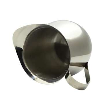 CAFECITO Espresso Creamer Pitcher and Red Spoon Set - Perfect for Cuban Coffee