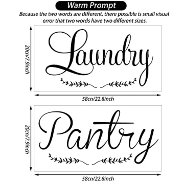 Stylish Laundry and Pantry Decals for Elegant Home Decor