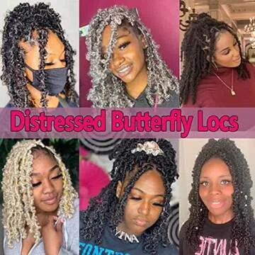 Beverlee Butterfly Short Bob Faux Locs Crochet Braids Pre-twisted Soft Locs Hair for Women #1B