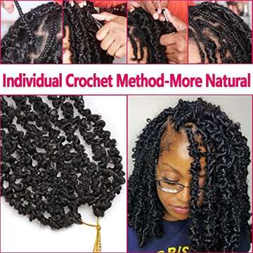 Beverlee Butterfly Short Bob Faux Locs Crochet Braids Pre-twisted Soft Locs Hair for Women #1B