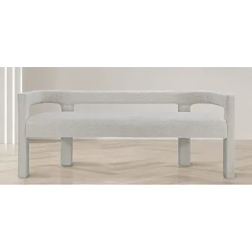 Meridian Furniture Modern Boucle Fabric Bench - 66.5" Long