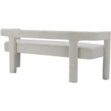 Meridian Furniture Modern Boucle Fabric Bench - 66.5" Long