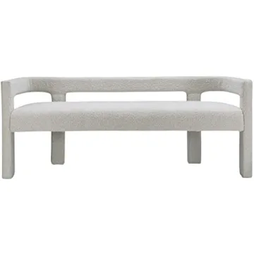 Meridian Furniture Modern Boucle Fabric Bench - 66.5" Long