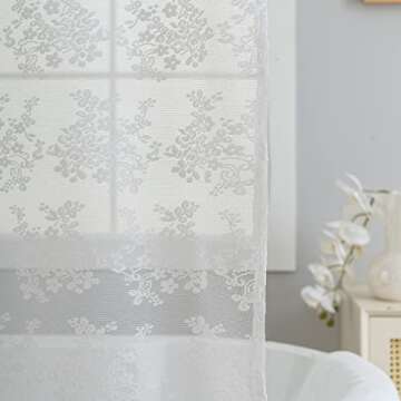 Elegant White Lace Shower Curtain for Bathroom Decor