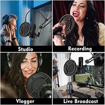 Professional Dual Layer Pop Filter for All Microphones