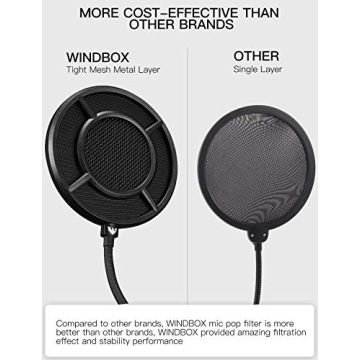 Professional Dual Layer Pop Filter for All Microphones