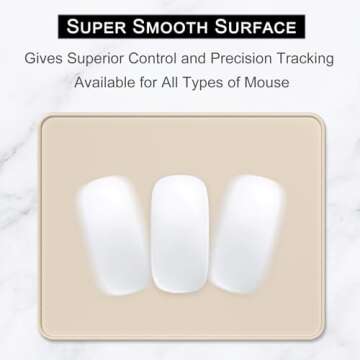 Hsurbtra Mouse Pad, Premium-Textured Square Mousepad 10.2 x 8.3 Inch, Stitched Edge Anti-Slip Waterproof Rubber Pretty Cute Computer Mat for Office Gaming Laptop Women Kids Beige