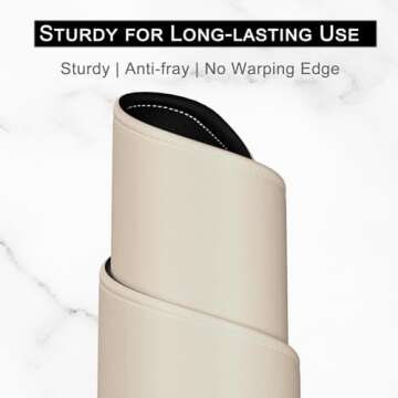 Hsurbtra Mouse Pad, Premium-Textured Square Mousepad 10.2 x 8.3 Inch, Stitched Edge Anti-Slip Waterproof Rubber Pretty Cute Computer Mat for Office Gaming Laptop Women Kids Beige