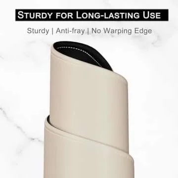 Hsurbtra Mouse Pad, Premium-Textured Square Mousepad 10.2 x 8.3 Inch, Stitched Edge Anti-Slip Waterproof Rubber Pretty Cute Computer Mat for Office Gaming Laptop Women Kids Beige