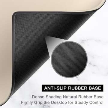 Hsurbtra Mouse Pad, Premium-Textured Square Mousepad 10.2 x 8.3 Inch, Stitched Edge Anti-Slip Waterproof Rubber Pretty Cute Computer Mat for Office Gaming Laptop Women Kids Beige