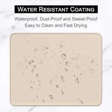 Hsurbtra Mouse Pad, Premium-Textured Square Mousepad 10.2 x 8.3 Inch, Stitched Edge Anti-Slip Waterproof Rubber Pretty Cute Computer Mat for Office Gaming Laptop Women Kids Beige