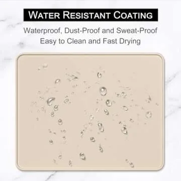 Hsurbtra Mouse Pad, Premium-Textured Square Mousepad 10.2 x 8.3 Inch, Stitched Edge Anti-Slip Waterproof Rubber Pretty Cute Computer Mat for Office Gaming Laptop Women Kids Beige