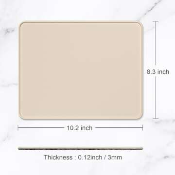 Hsurbtra Mouse Pad, Premium-Textured Square Mousepad 10.2 x 8.3 Inch, Stitched Edge Anti-Slip Waterproof Rubber Pretty Cute Computer Mat for Office Gaming Laptop Women Kids Beige