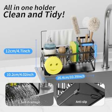 Adurei Kitchen Sink Caddy - Durable Organizer for Your Sink