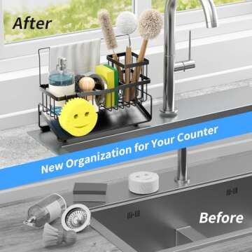 Adurei Kitchen Sink Caddy - Durable Organizer for Your Sink