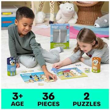 Spin Master Games, 36-Piece Bluey Puzzles 2-Pack, Bluey Toys, Puzzles, for Kids Ages 3 & Up