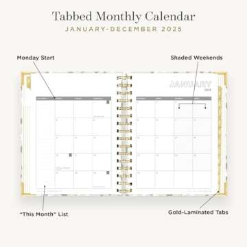 Day Designer 2025 Mini Daily Planner – Premium Planner for Stylish Organization. Combines Monthly Calendar, Hourly Schedule, To-Do List, Gratitude, Goal Setting, Inspirational Quotes, Stickers & More. Elegant laminated Cover with Gold Accents (Chic Design)