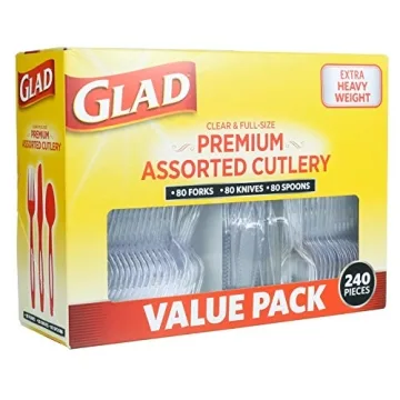 Glad 240-Piece Clear Heavy Duty Disposable Cutlery Set