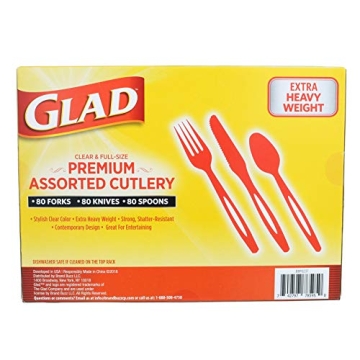 Glad 240-Piece Clear Heavy Duty Disposable Cutlery Set