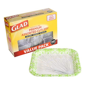 Glad 240-Piece Clear Heavy Duty Disposable Cutlery Set