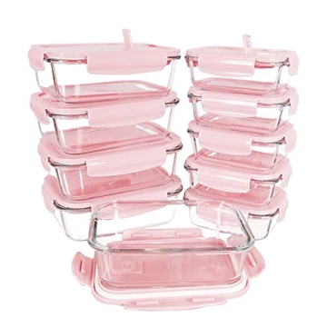 ZRRHOO 10 Pack Glass Food Storage Containers Set