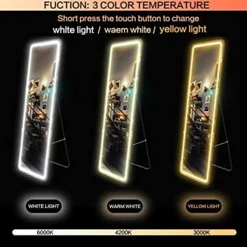 LVZORY Full Length Mirror with LED Lights for Any Room