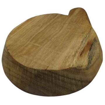 PD Home & Garden Wood Carved Bowl with Ear Spot for Potpourri, Rustic Woodland Decor Display 11.4 X 9.1 X 2 inches, Brown, PDFY02