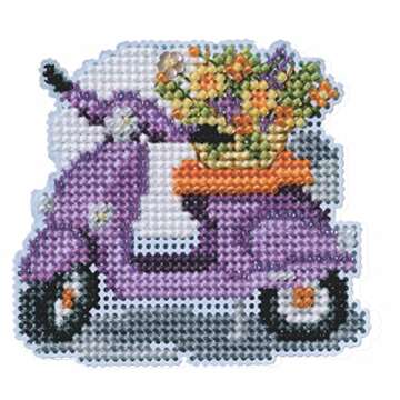 Mill Hill Scooter Beaded Cross Stitch Ornament Kit 2023 Spring Bouquet MH182313