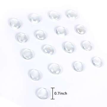 Suhome Clear Flat Marbles, Pebbles, Glass Gems for Vase Fillers, Party Table Scatter, Wedding, Decoration, Aquarium Decor, Crystal Rocks, 1 lbs (Approx 100 pcs)