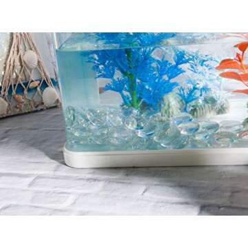 Suhome Clear Flat Marbles, Pebbles, Glass Gems for Vase Fillers, Party Table Scatter, Wedding, Decoration, Aquarium Decor, Crystal Rocks, 1 lbs (Approx 100 pcs)