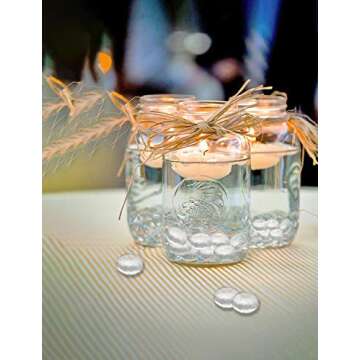 Suhome Clear Flat Marbles, Pebbles, Glass Gems for Vase Fillers, Party Table Scatter, Wedding, Decoration, Aquarium Decor, Crystal Rocks, 1 lbs (Approx 100 pcs)