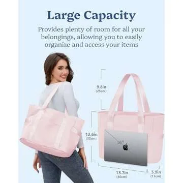 Prite Tote Bag for Women - Stylish Weekender with Laptop Compartment