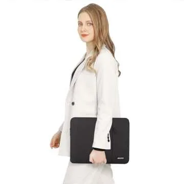 MOSISO Laptop Case 15 inch, 15 inch Laptop Sleeve Compatible with MacBook Air 15 M3 A3114 M2 A2941 2025 2024 2023, Dell XPS 15 Plus, Polyester Vertical Computer Sleeve Bag with Pocket, Black