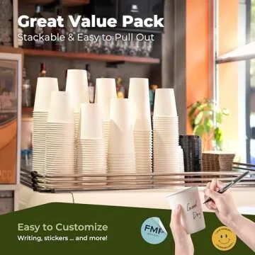 Fit Meal Prep 100 Pack 16 oz Disposable Coffee Cups with Lids, Sleeves, Leak-Proof To Go Coffee Cups with Lids, Durable Hot Paper Cups for Home, Office, Party, Business