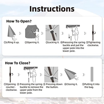 AMMSUN 7ft Patio Umbrella UPF50+ with Fringe & Tilt