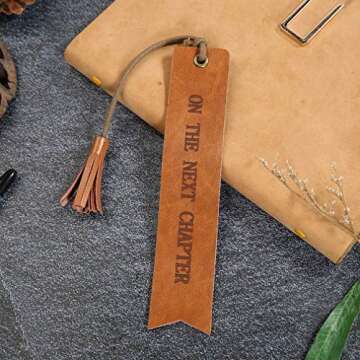 Fell Asleep Here Leather Bookmark for Book Lovers Gift