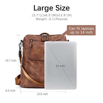 CLUCI Leather Backpack for Women Large Backpack Purse Convertible Travel Fashion Designer Ladies Shoulder Bags