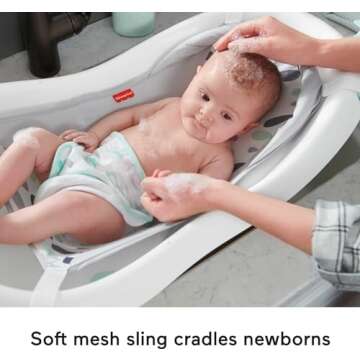 Fisher-Price Baby to Toddler Bath 4-in-1 Sling ‘N Seat Tub with Removable Infant Support and 2 Toys
