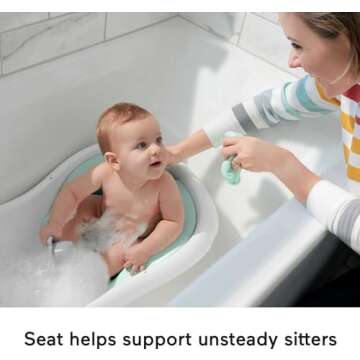 Fisher-Price Baby to Toddler Bath 4-in-1 Sling ‘N Seat Tub with Removable Infant Support and 2 Toys