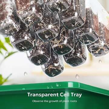 MIXC 10 Packs Seed Starter Tray Seed Starter Kit with Humidity Dome (120 Cells Total Tray) Seed Starting Trays Plant Starter Kit and Base Mini Greenhouse Germination Kit for Seeds Growing Starting