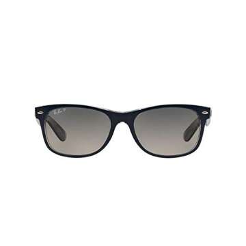Ray-Ban Rb2132 New Wayfarer Square Sunglasses, Matte Blue On Transparent/Polarized Grey Gradient, 55 mm