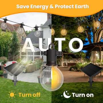 ZOTOYI Solar String Lights Outdoor Waterproof IP65 100FT with USB Port and 50+2 Shatterproof G40 Bulbs, Up to 8-12 Hours for Using, LED Solar Powered Patio Lights for Outside, Patio, Porch, 2200K